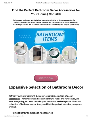 Find the Perfect Bathroom Decor Accessories for Your Home