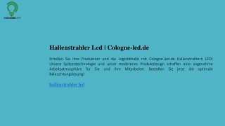 Hallenstrahler Led  Cologne-led.de