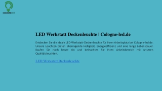 LED Werkstatt Deckenleuchte  Cologne-led.de