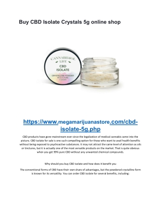 Buy CBD Isolate Crystals 5g online shop