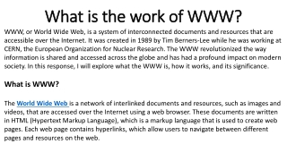 What is the work of WWW