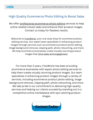 High-Quality Ecommerce Photo Editing to Boost Sales