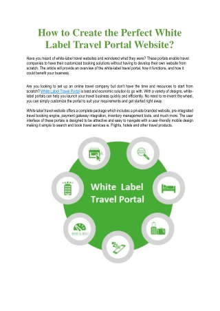 white label travel portal