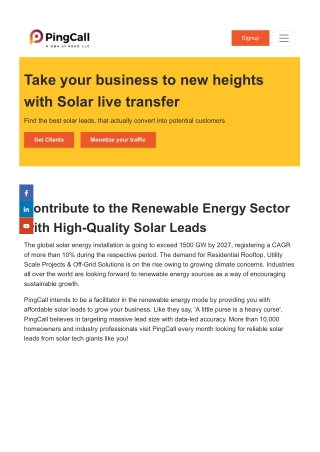 Looking for Solar lead generations?