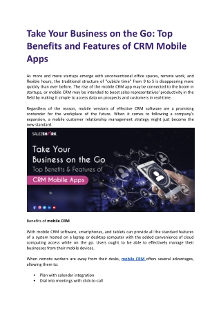Take Your Business on the Go Top Benefits and Features of CRM Mobile Apps.docx