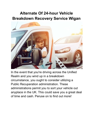 Alternate Of 24-hour Vehicle Breakdown Recovery Service Wigan