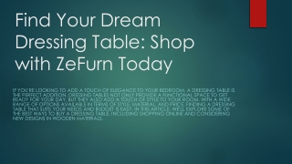 Find Your Dream Dressing Table