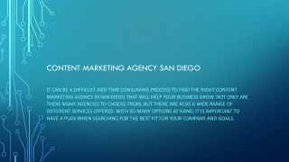 Content Marketing Agency San Diego