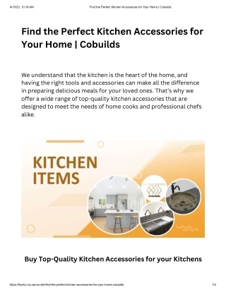 Find the Perfect Kitchen Accessories for Your Home _ Cobuilds