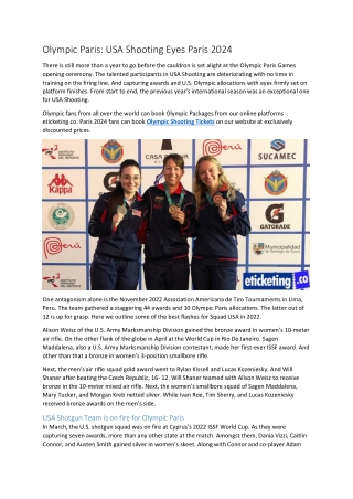 Olympic Paris USA Shooting Eyes Paris 2024
