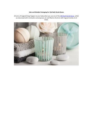 Safe and Reliable Packaging for Cbd Bath Bomb Boxes
