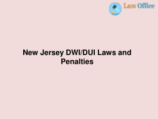 New Jersey DWI-DUI Laws and Penalties