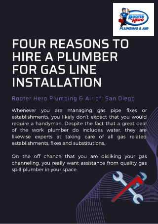Four Reasons to Hire a Plumber for Gas Line Installation