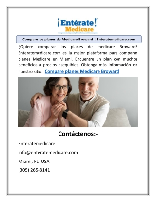 Compare los planes de Medicare Broward | Enteratemedicare.com