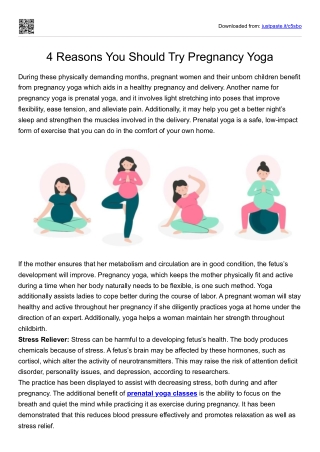 4 Reasons You Should Try Pregnancy Yoga