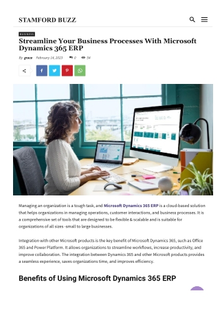Streamline Your Business Processes With Microsoft Dynamics 365 ERP