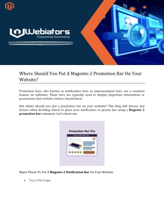 Where Should You Put A Magento 2 Promotion Bar On Your Website?