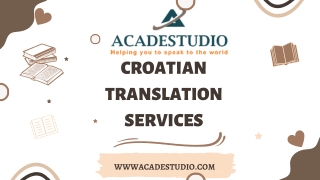 Croatian to English translation By Acadestudio