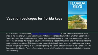 Vacation packages for florida keys 1.1