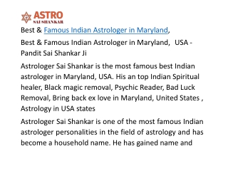 Best  Indian Astrologer in Maryland