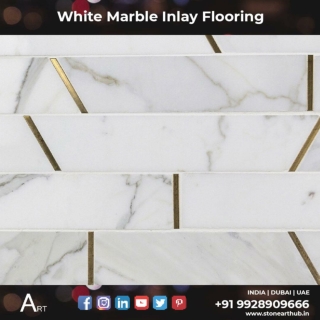 White Marble Inlay Flooring