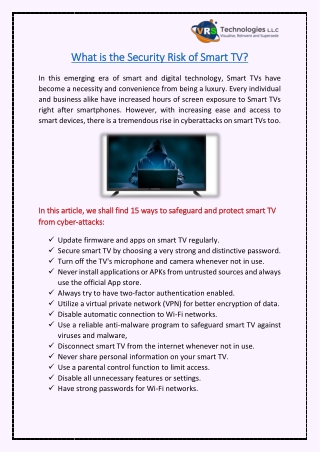 What is the Security Risk of Smart TV?