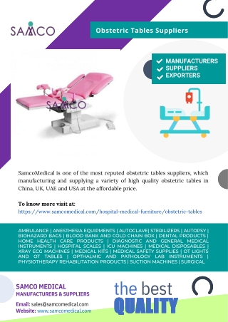 Obstetric Tables Suppliers