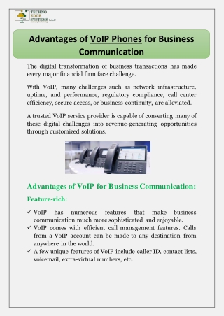 Advantages of VoIP Phones for Business Communication