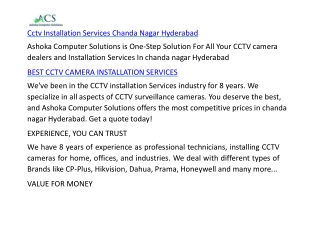 Cctv Installation Services Chanda Nagar Hyderabad