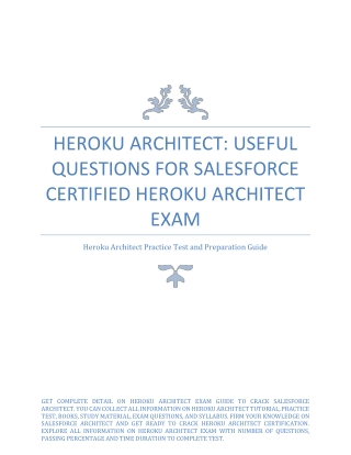 Heroku Architect: Useful Questions for Salesforce Certified Heroku Architect