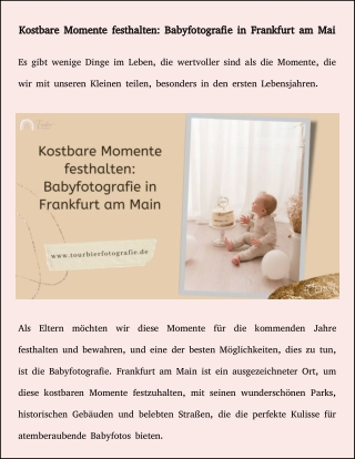 Kostbare Momente festhalten: Babyfotografie in Frankfurt am Main