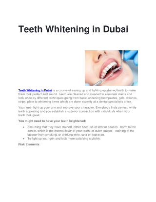 Teeth Whitening in Dubai