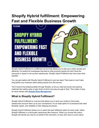 Shopify Hybrid Fulfillment_ Empowering Fast and Flexible Business Growth