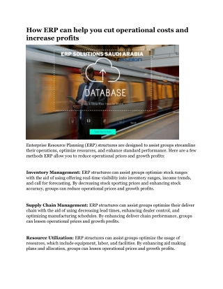 How ERP can help you cut operational costs and increase profits
