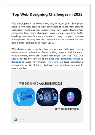 Top Web Designing Challenges in 2023