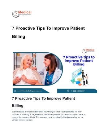 7 Proactive Tips To Improve Patient Billing