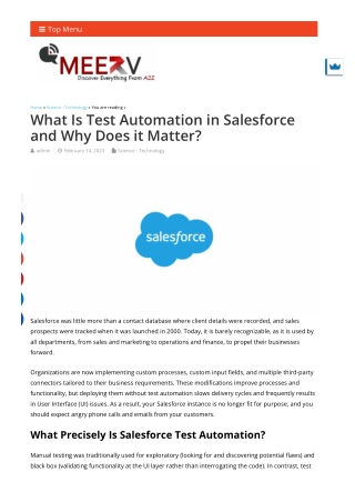 What Is Test Automation in Salesforce and Why Does it Matter