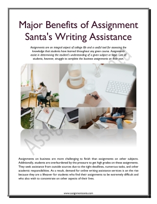 Major Benefits of Assignment Santa's Writing Assistance