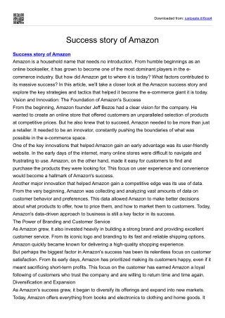 Success story of Amazon