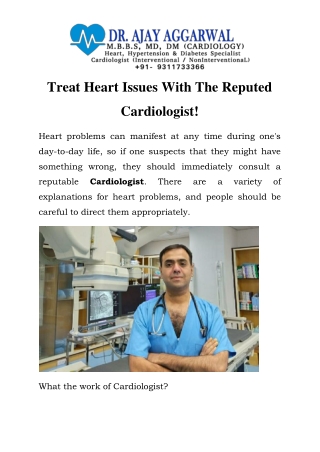 Best Cardiologist in Delhi  Call-9311733366