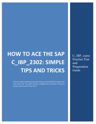 How to Ace the SAP C_IBP_2302: Simple Tips and Tricks