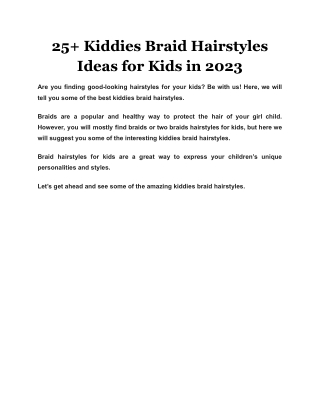 25  Kiddies Braid Hairstyles Ideas for Kids in 2023
