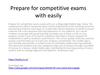 Prepare for competitive exams with easily