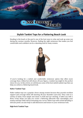 Stylish Tankini Tops for a Flattering Beach Look