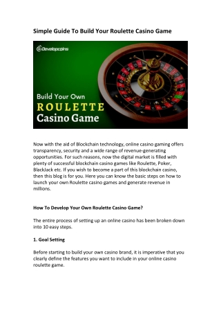 Create Your Own Roulette Casino Game