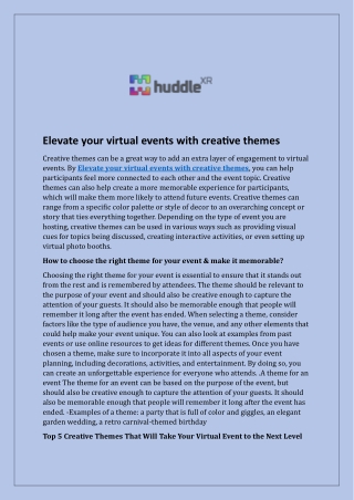 Elevate your virtual events with creative themes