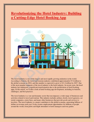 Revolutionizing the Hotel Industry-Building a Cutting-Edge Hotel Booking App