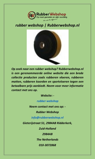 rubber webshop  Rubberwebshop.nl
