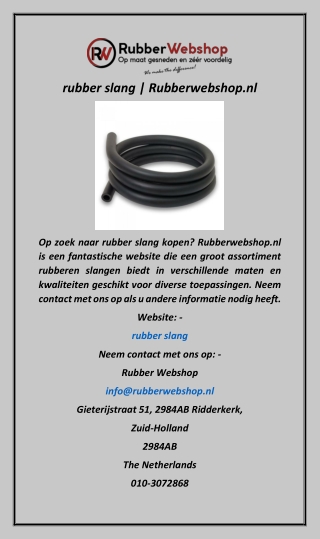 rubber slang  Rubberwebshop.nl
