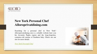 New York Personal Chef  Alloroprivatedining.com